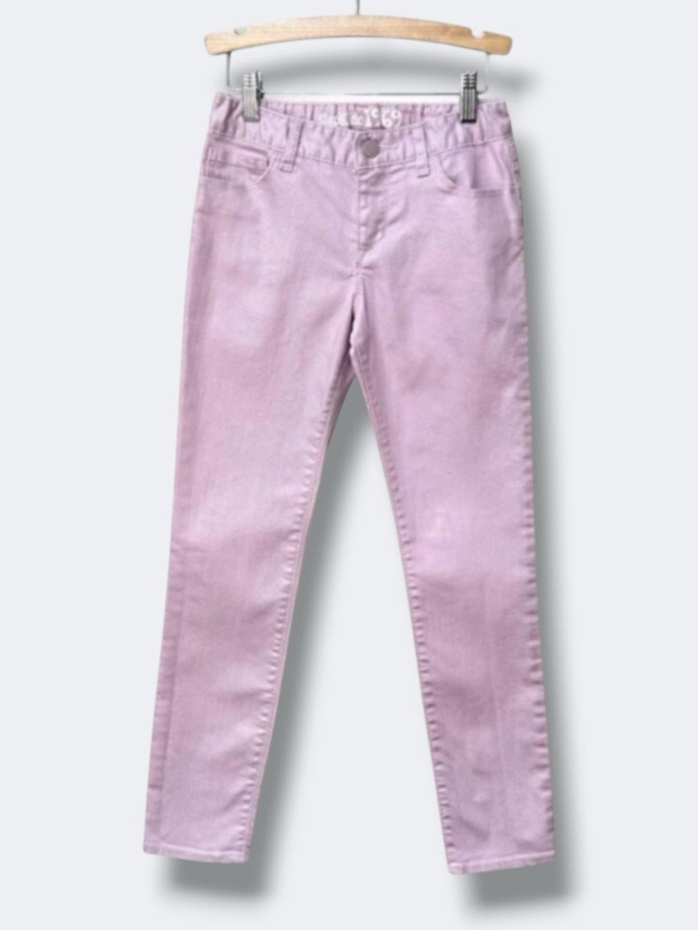 Gap Kids Skinny Jeans Girls Size 10 Pink Shimmer Adjustable Waist Stretch